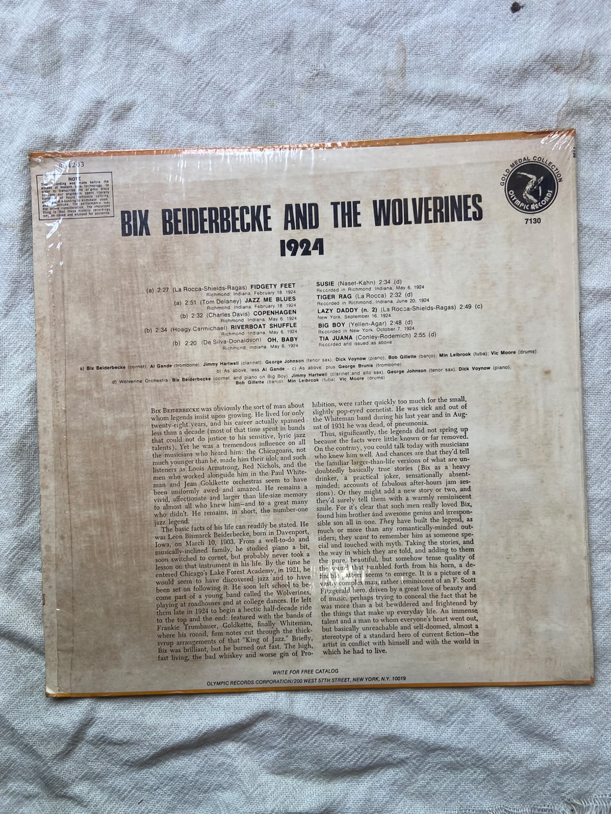 Lp Bix Beiderbecke 1924 (Usado)