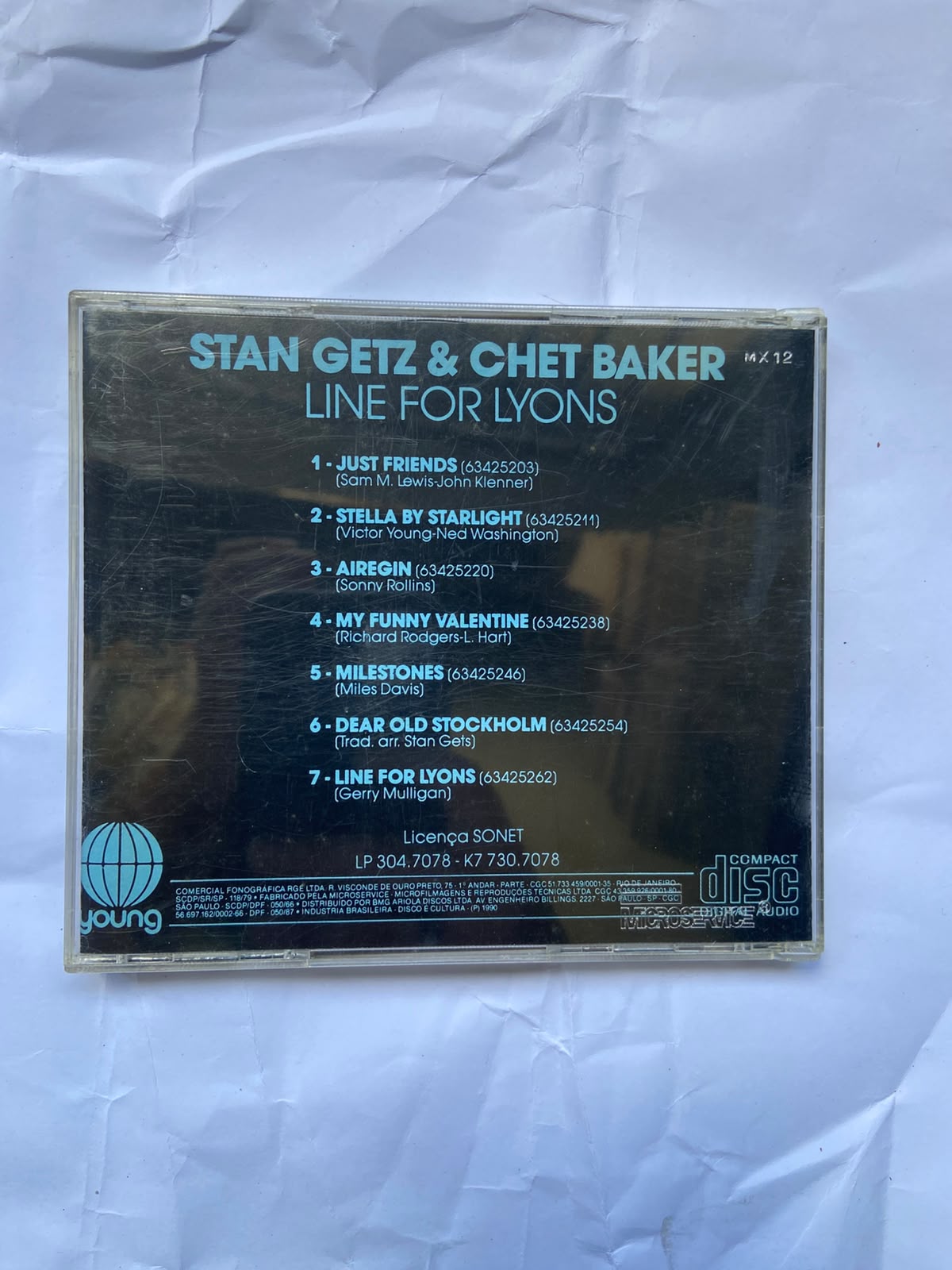 Cd Stan Getz E Chet Baker Line For Lyons 1990 (Usado)