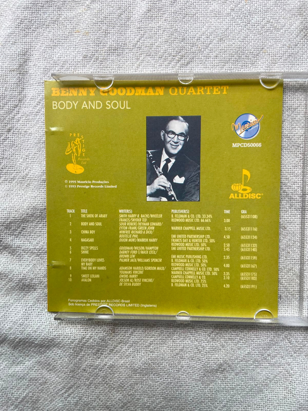 Cd Benny Goodman Quartet Body And Soul 1995 (Usado)