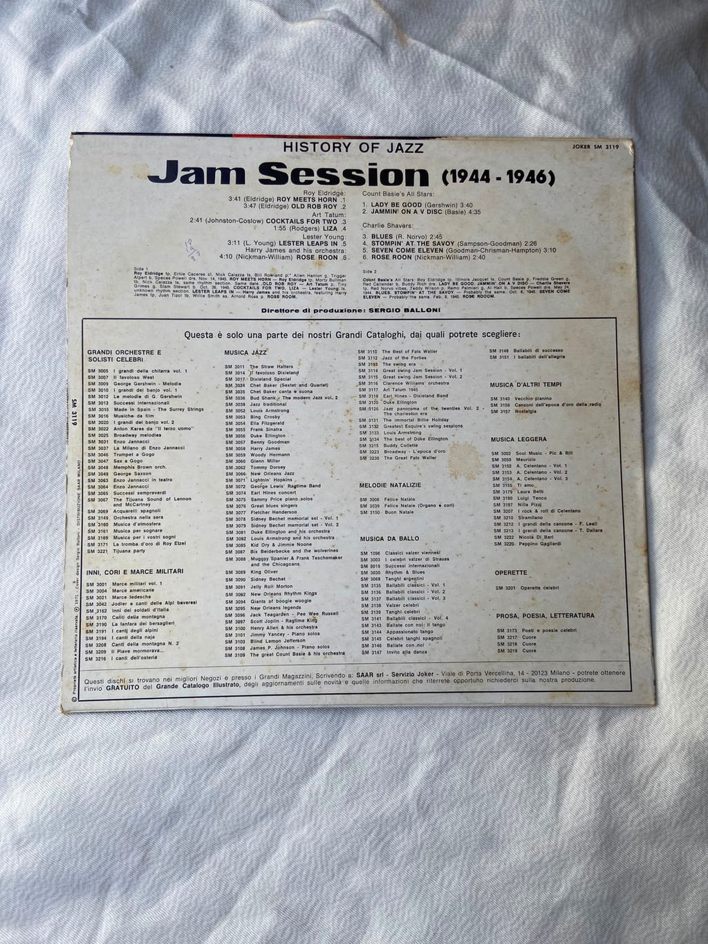 Lp Jam Sessions 1944 1946 History Of Jazz 1971 (Usado)