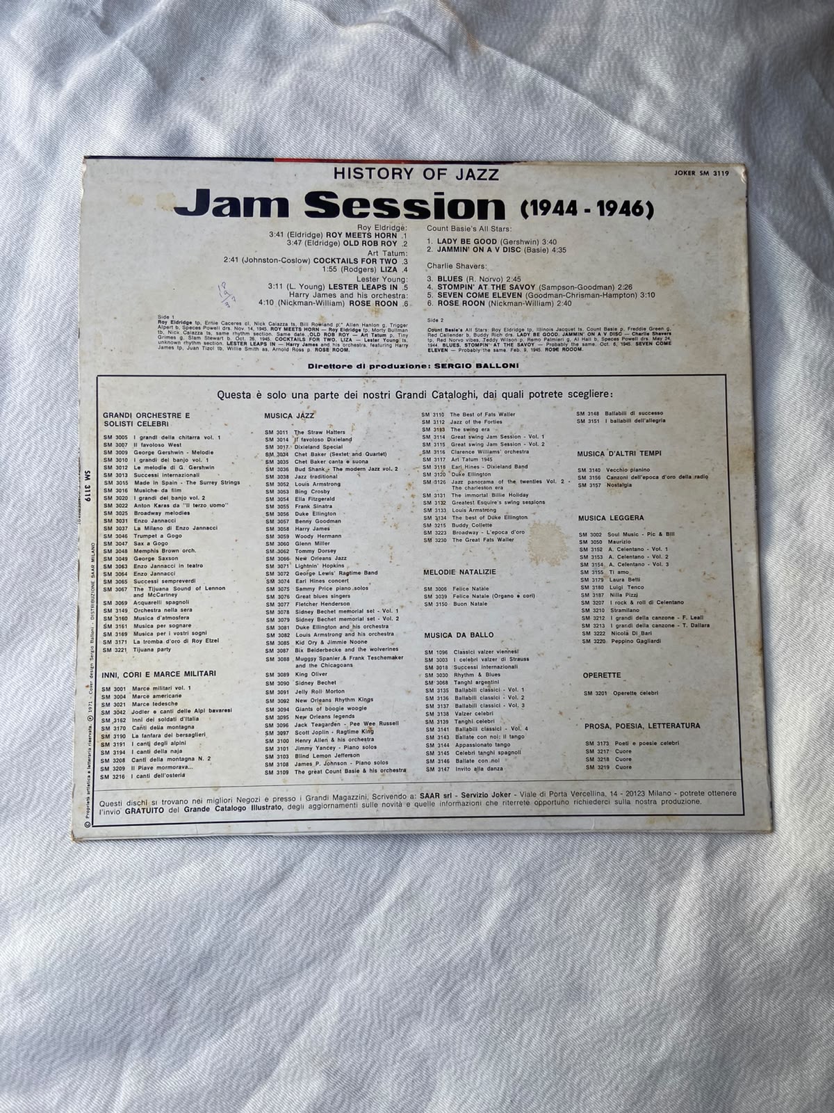 Lp Jam Sessions 1944 1946 History Of Jazz 1971 (Usado)
