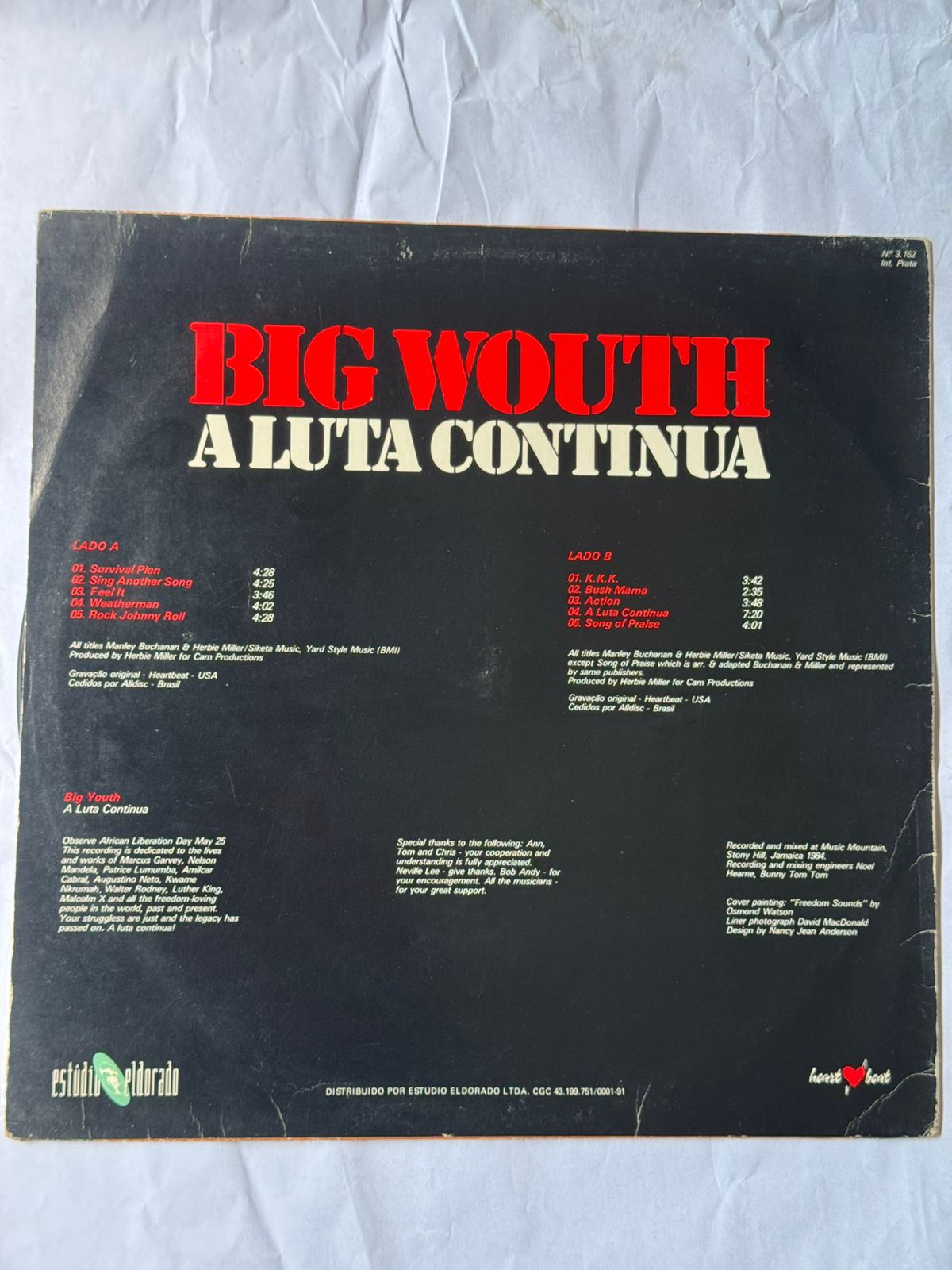Lp Big Youth A Luta Continua 1990 (Usado)