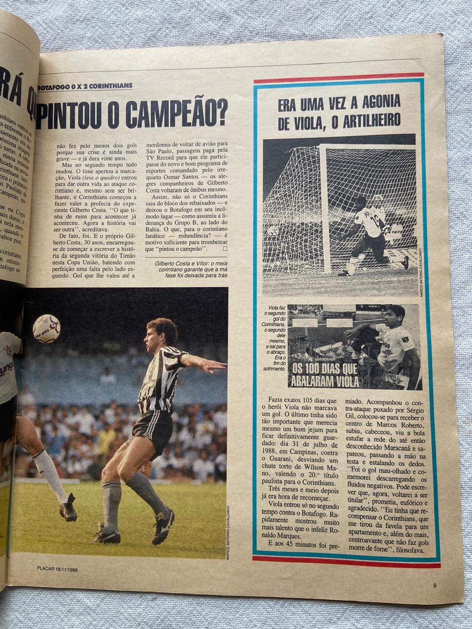 Revista Placar Mais  18 Novembro 1988 N 963 (Usado)
