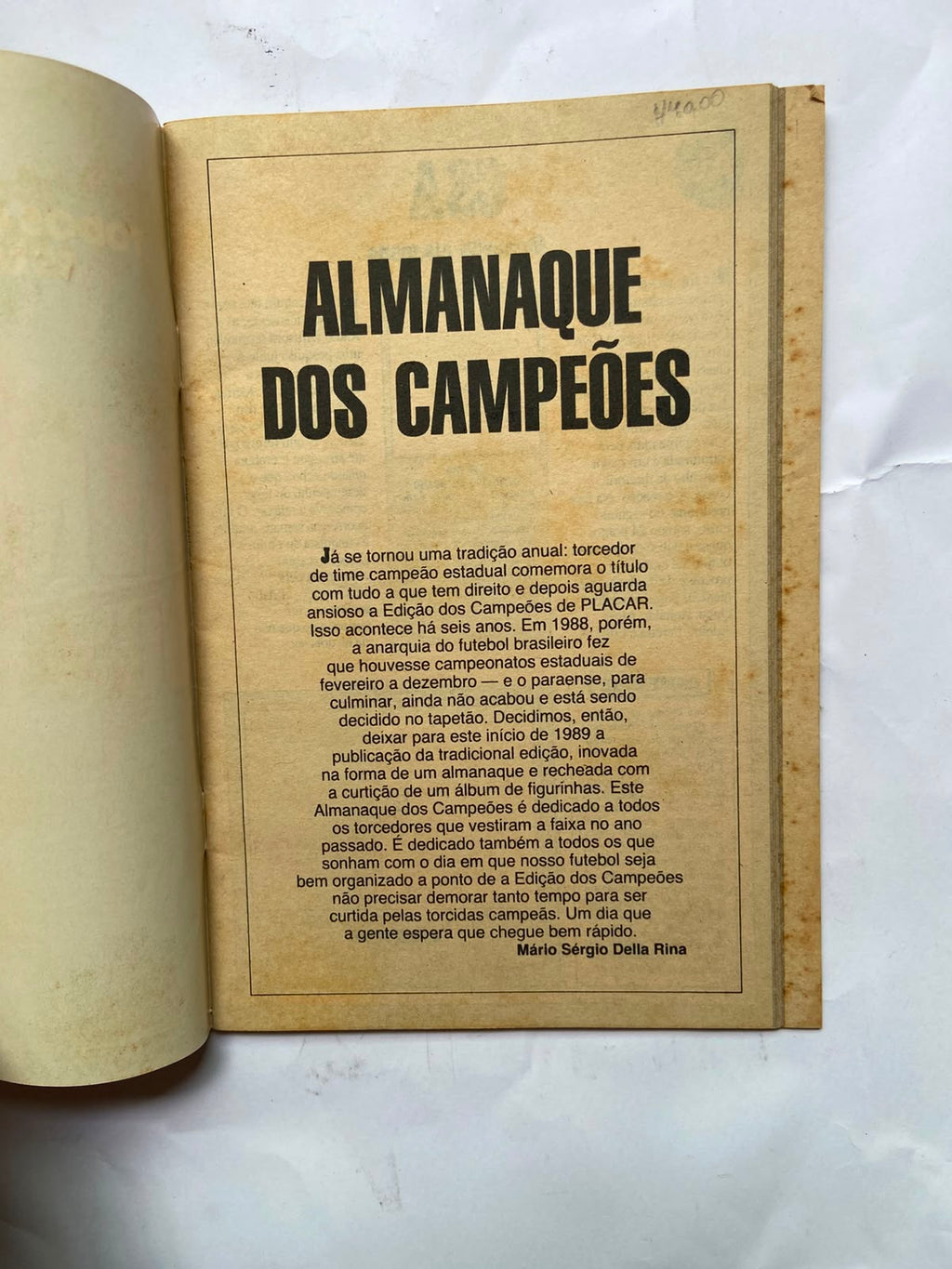 Revista Placar Mais Almanaque Dos Campeões (Usado)