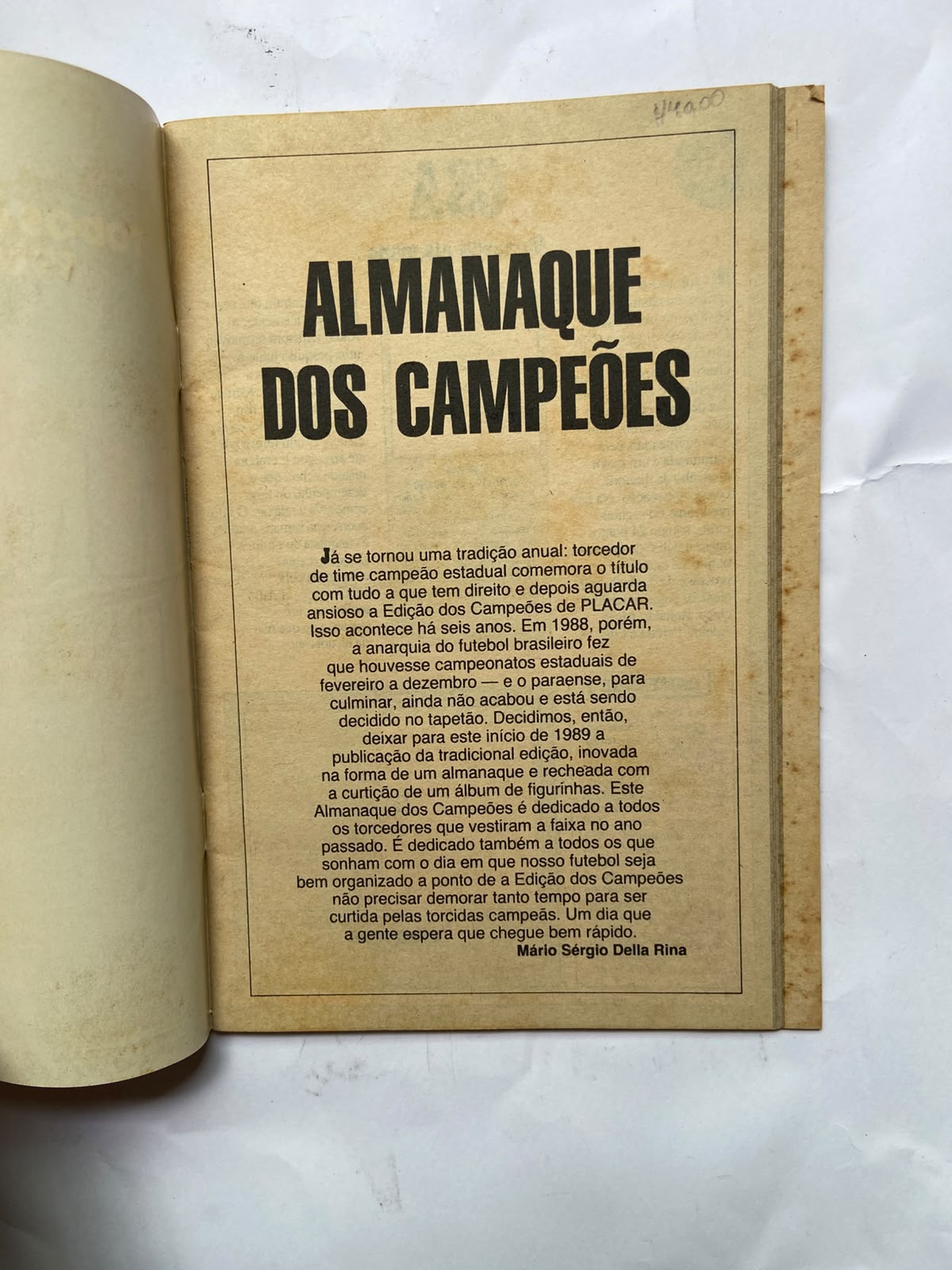 Revista Placar Mais Almanaque Dos Campeões (Usado)