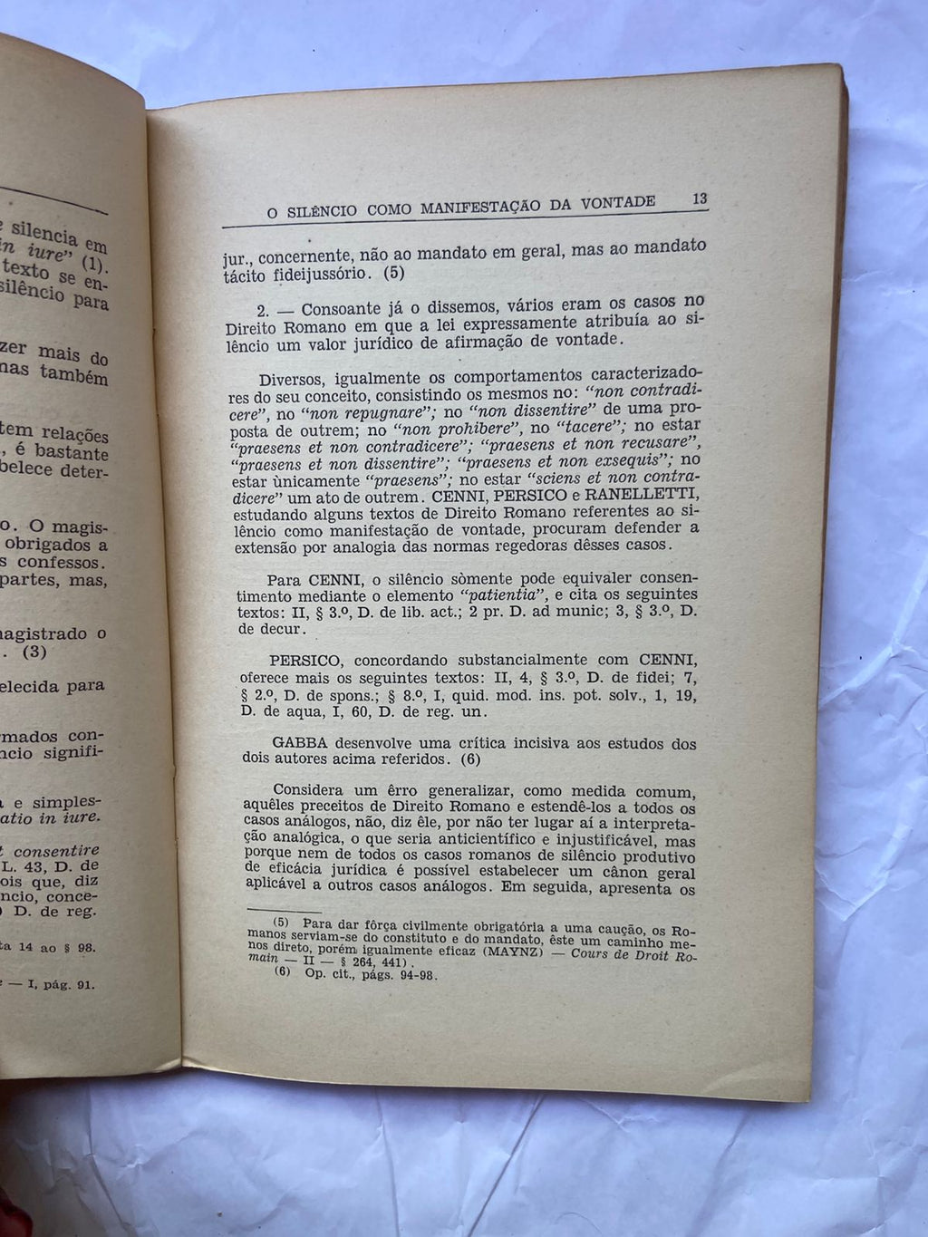 Livro O Silêncio Como Manifestação Da Vontade 3 Edição 1961 (Usado)