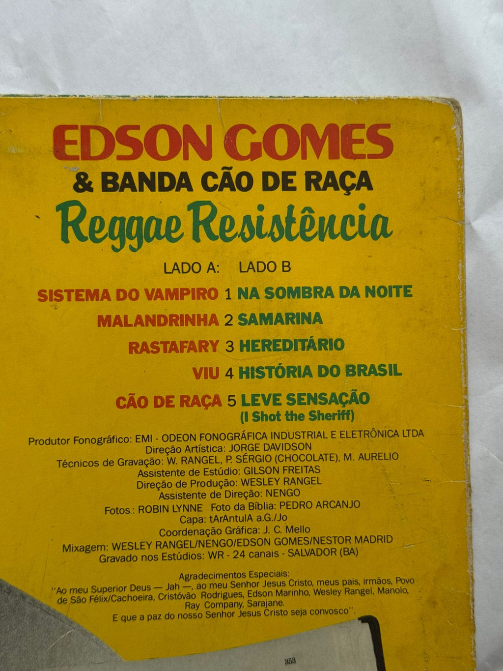 Lp Edson Gomes Reggae Resistência (Usado)