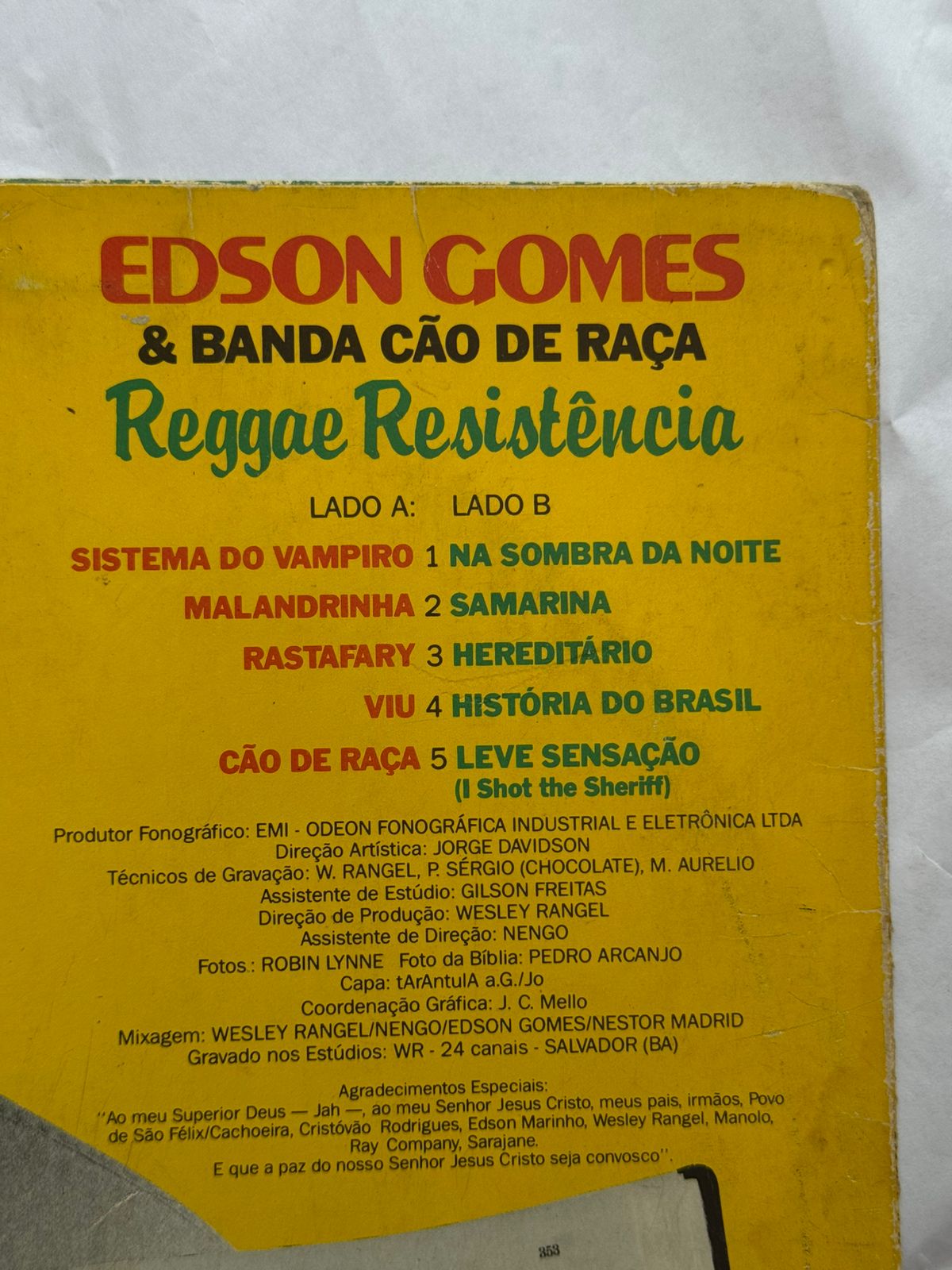 Lp Edson Gomes Reggae Resistência (Usado)