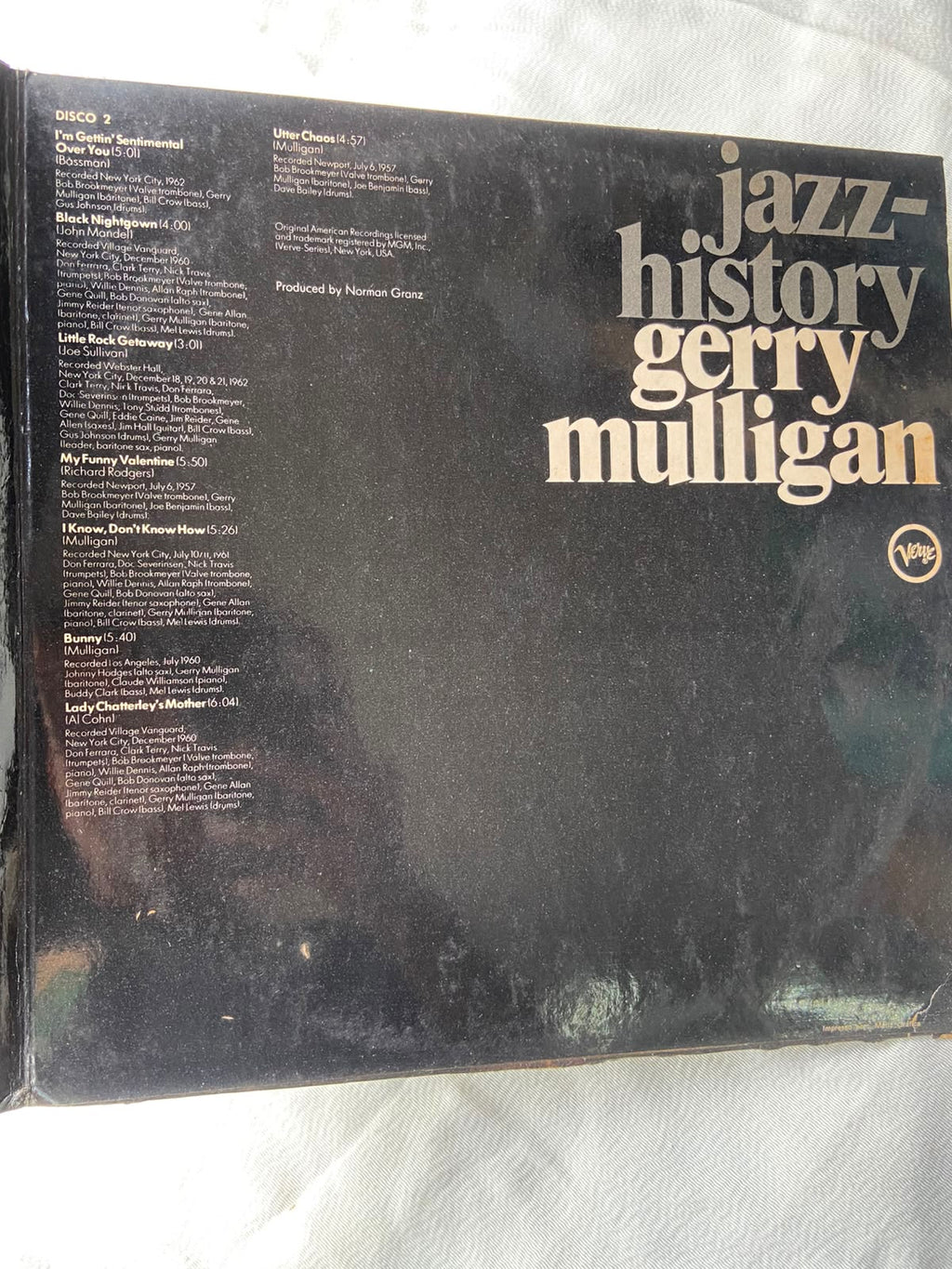 Lp Gerry Mulligan Jazz History Vol 12 Verve 1973 (Usado)