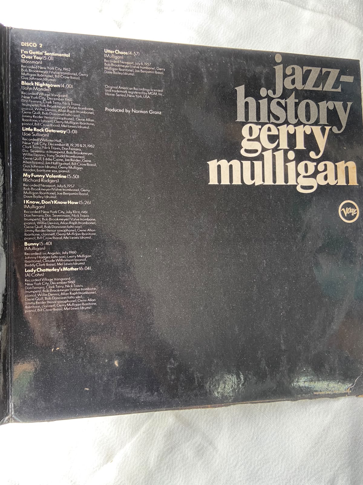 Lp Gerry Mulligan Jazz History Vol 12 Verve 1973 (Usado)