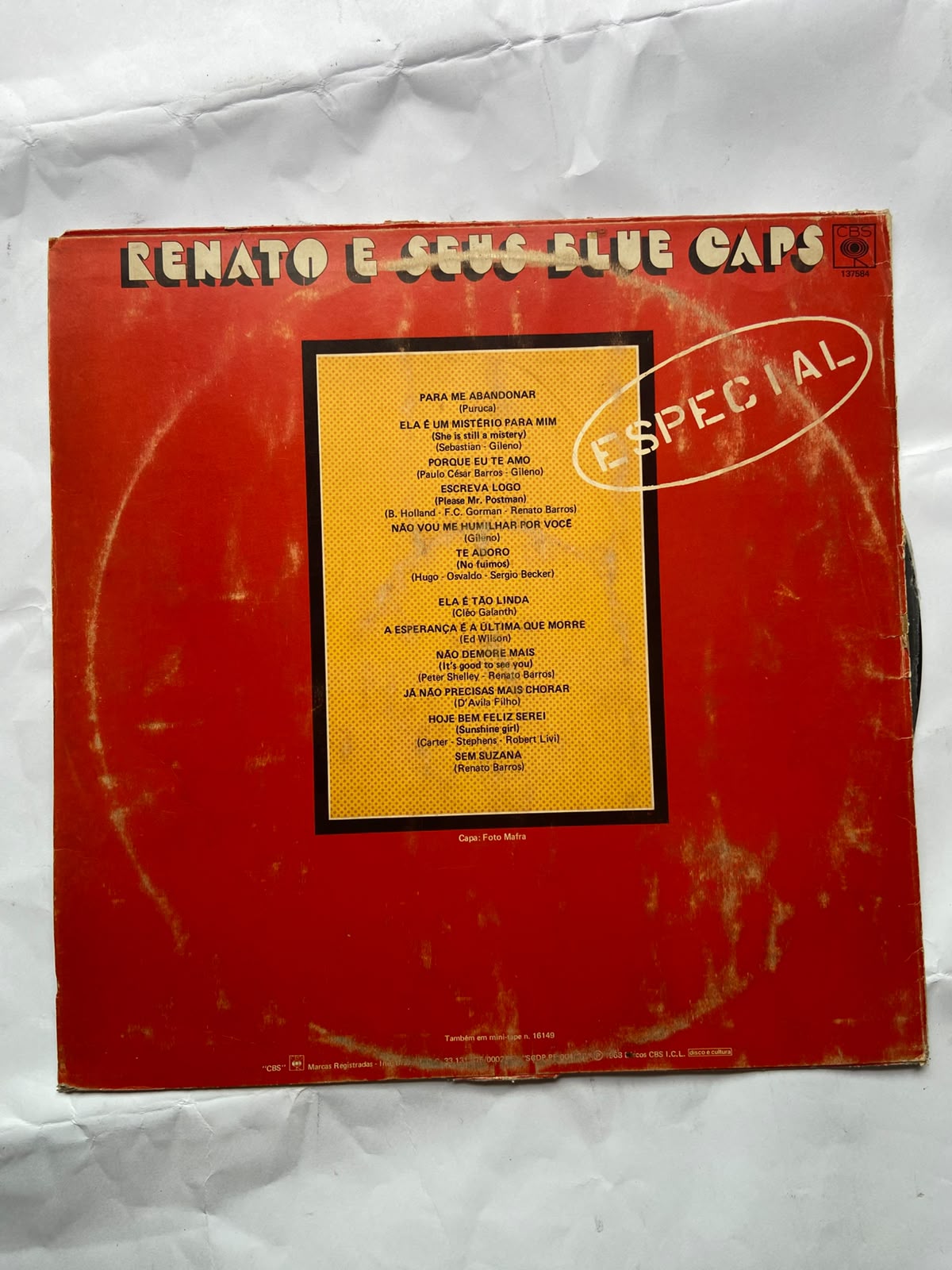 Lp Renato E Seus Blue Caps Especial 1968 (Usado)