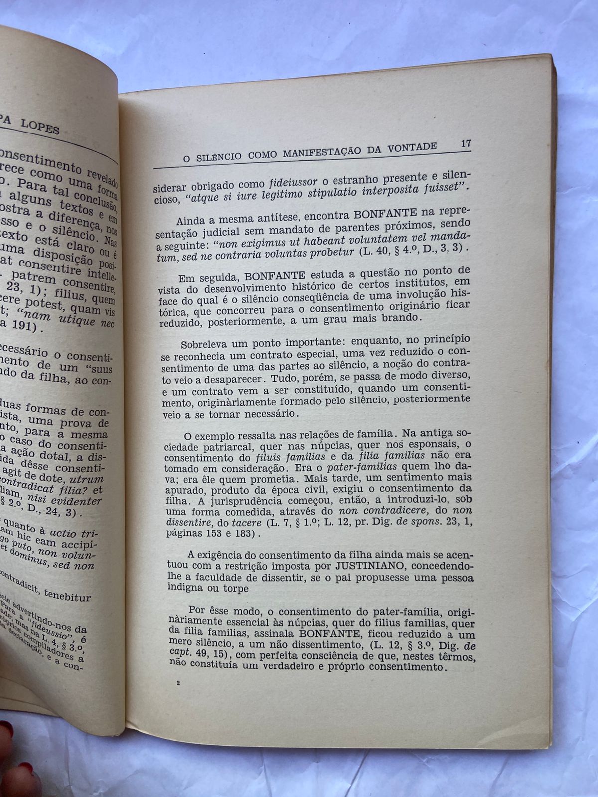 Livro O Silêncio Como Manifestação Da Vontade 3 Edição 1961 (Usado)