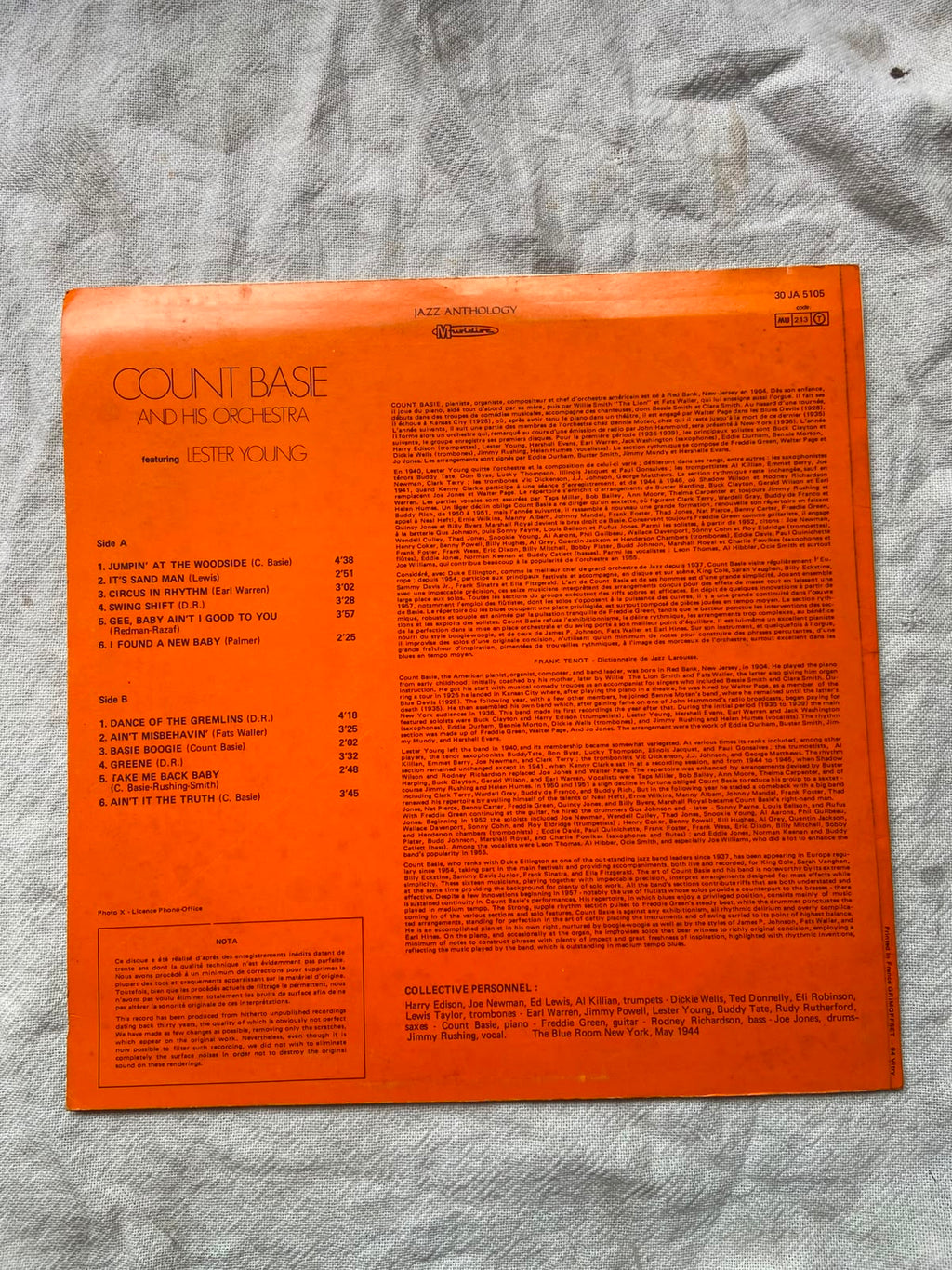 Lp Caunt Basie With Lester Young 1944 (Usado)