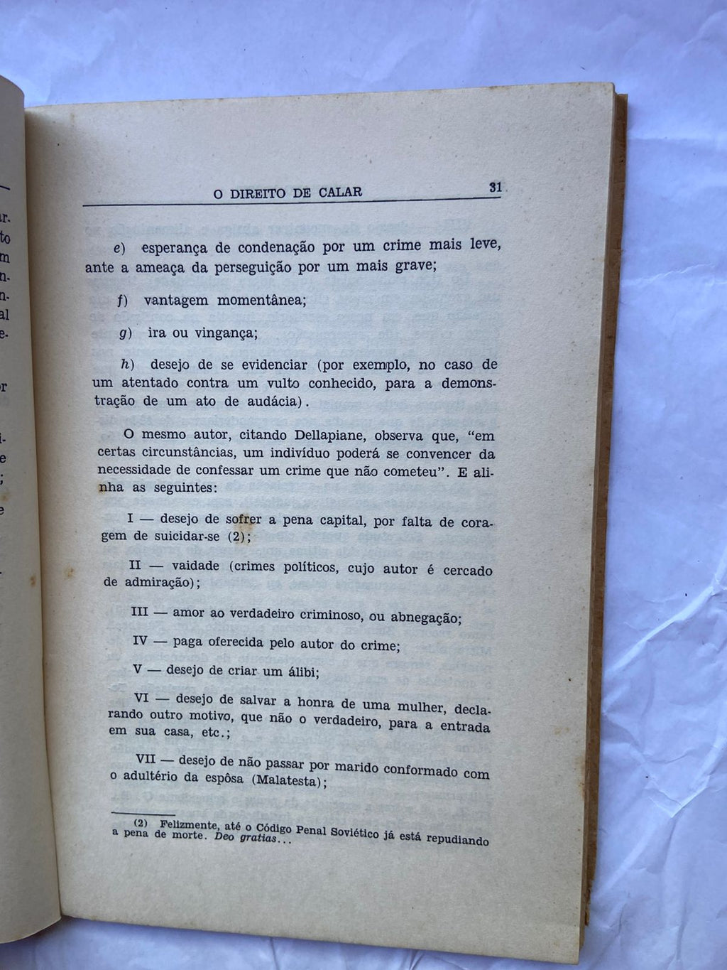 Livro O Direito De Calar 1960 (Usado)