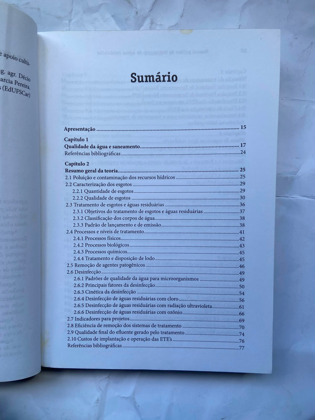 Livro Manual Prático De Tratamento De Água Residuarias 2008 (Usado)