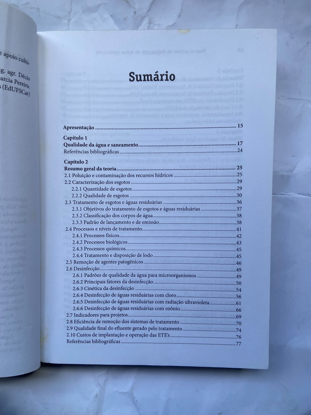 Livro Manual Prático De Tratamento De Água Residuarias 2008 (Usado)