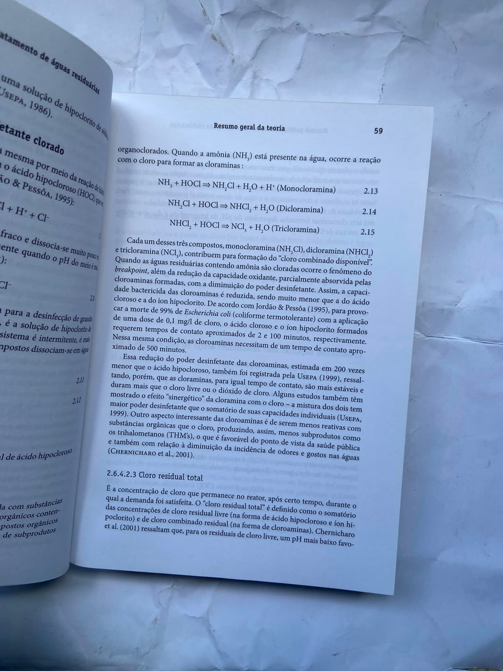 Livro Manual Prático De Tratamento De Água Residuarias 2008 (Usado)