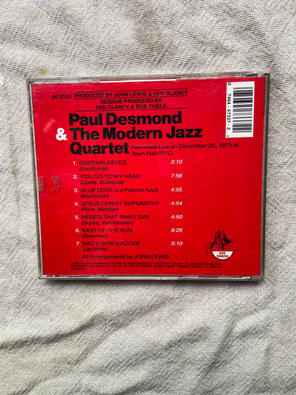 Cd Paul Desmond E The Modern Jazz Quartet Importado 1993 (Usado)