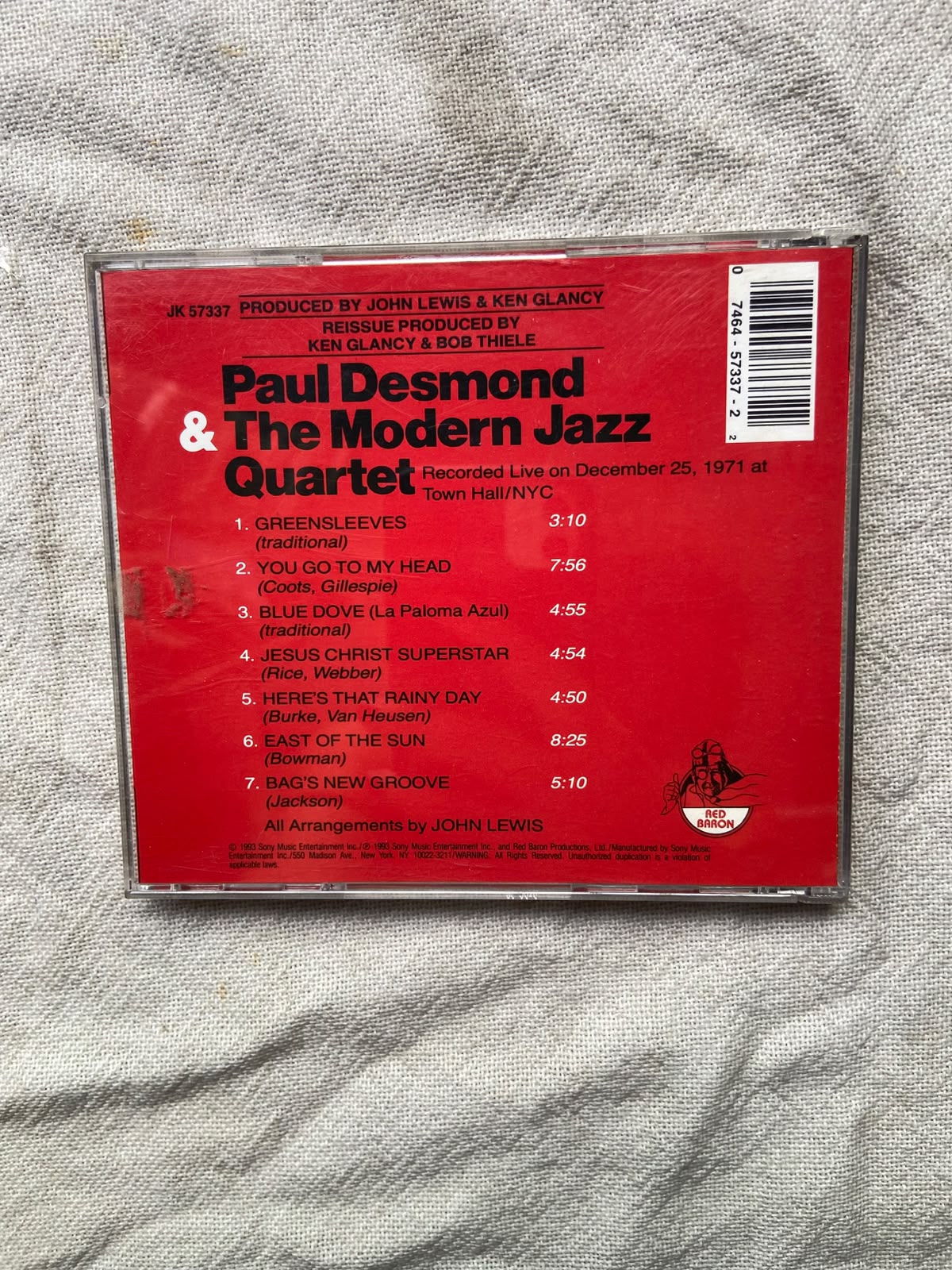 Cd Paul Desmond E The Modern Jazz Quartet Importado 1993 (Usado)