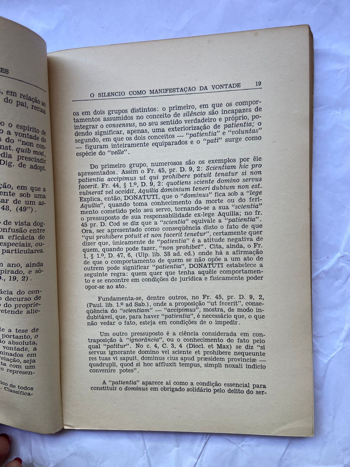 Livro O Silêncio Como Manifestação Da Vontade 3 Edição 1961 (Usado)