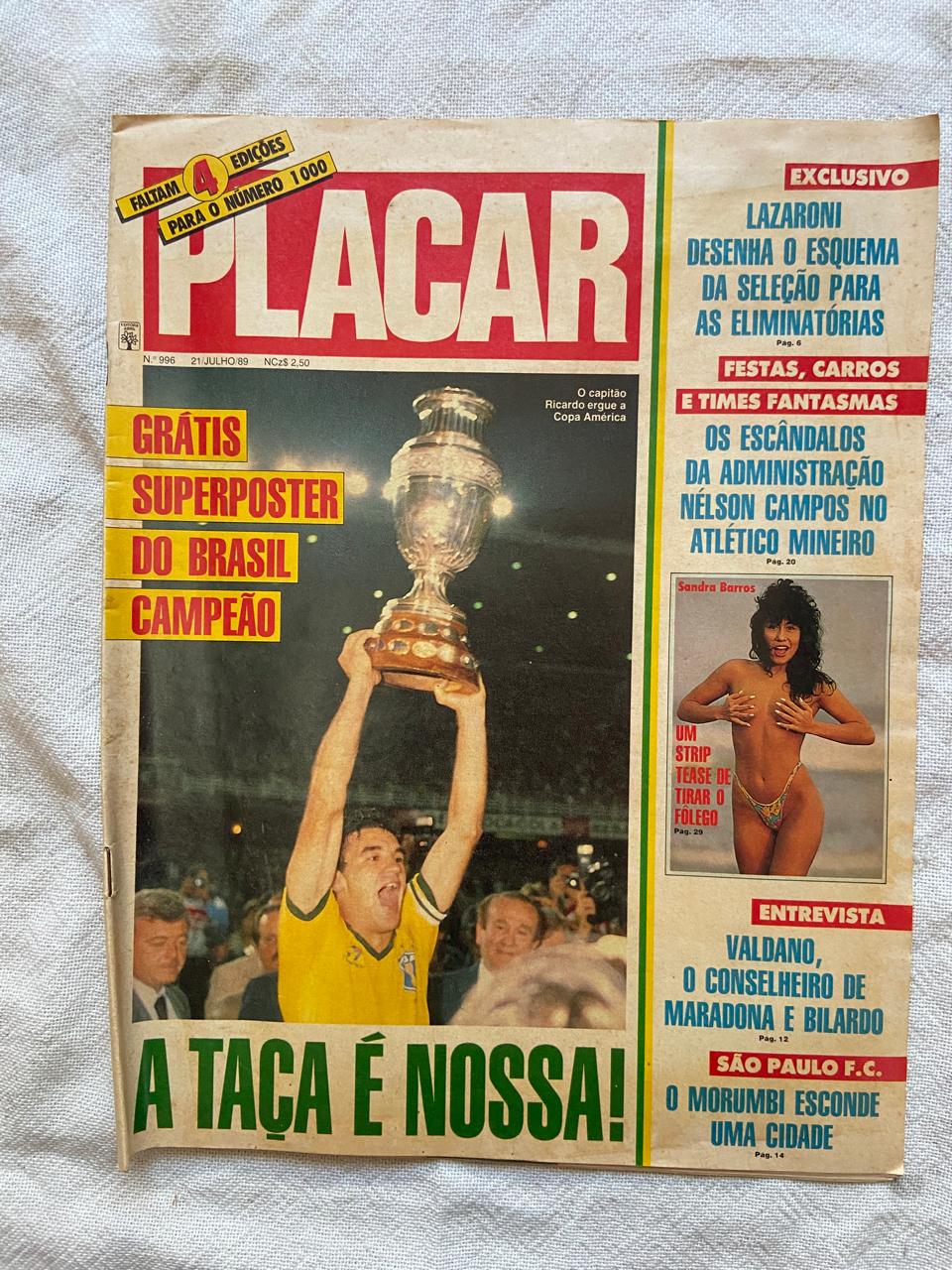 Revista Placar 21 De Julho 1989 Número 996 (Usado)