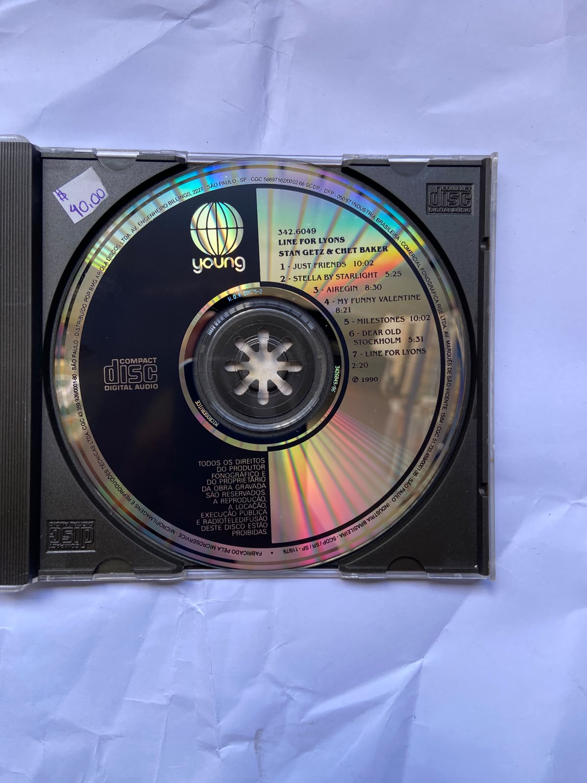 Cd Stan Getz E Chet Baker Line For Lyons 1990 (Usado)