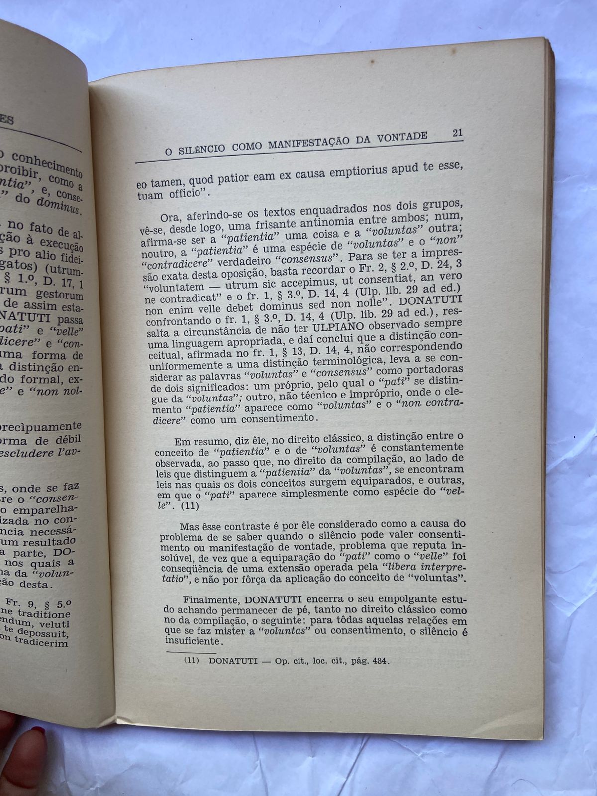 Livro O Silêncio Como Manifestação Da Vontade 3 Edição 1961 (Usado)