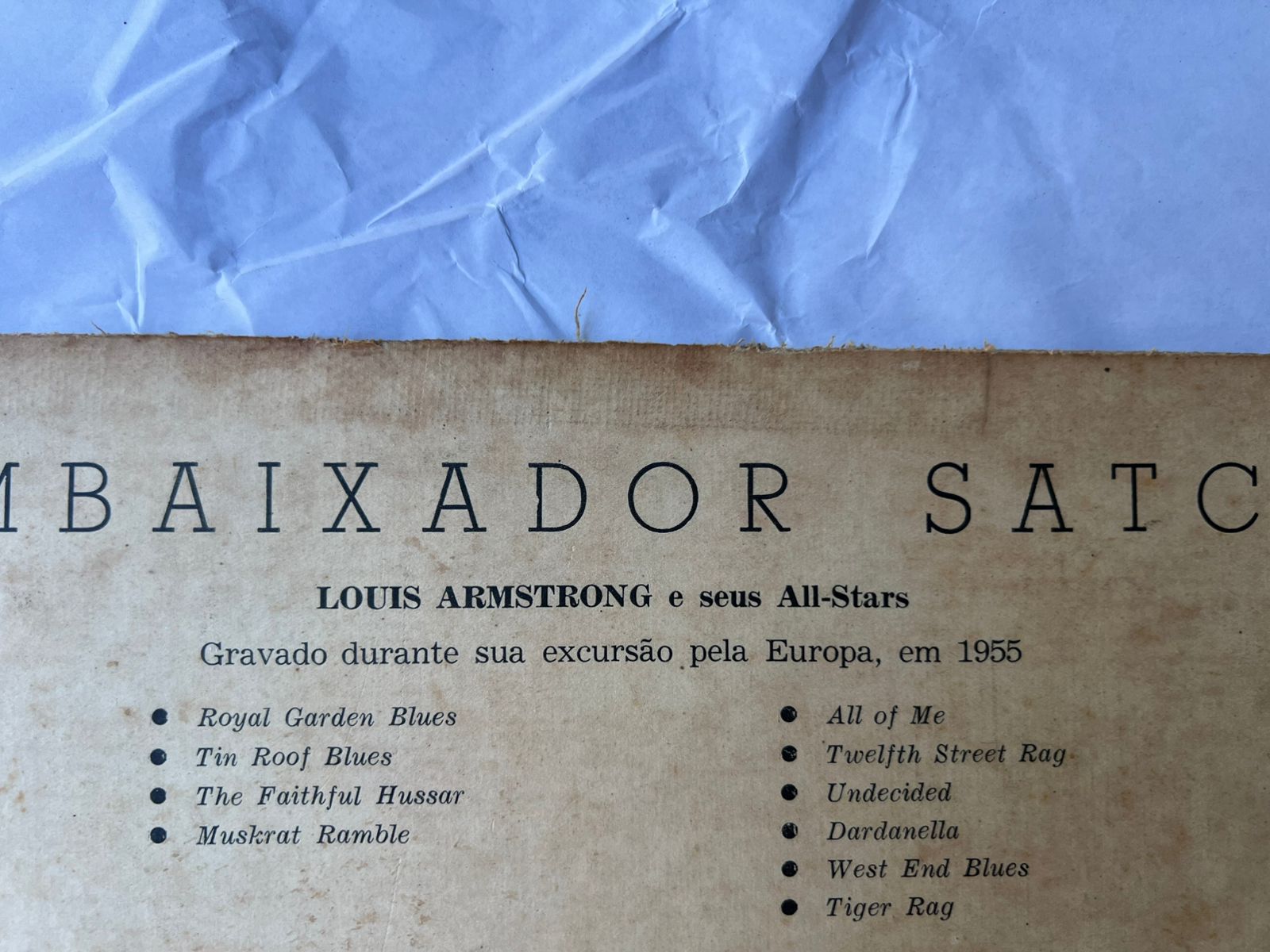 Lp Louis Armstrong E Seus All Stars Embaixador Satch 1956 (Usado)