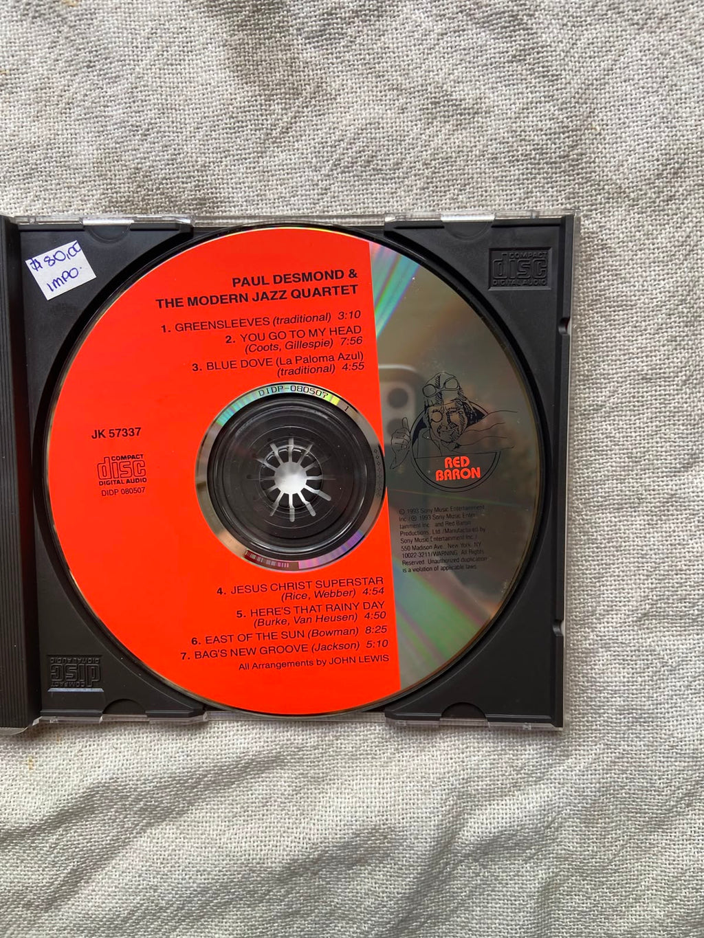Cd Paul Desmond E The Modern Jazz Quartet Importado 1993 (Usado)