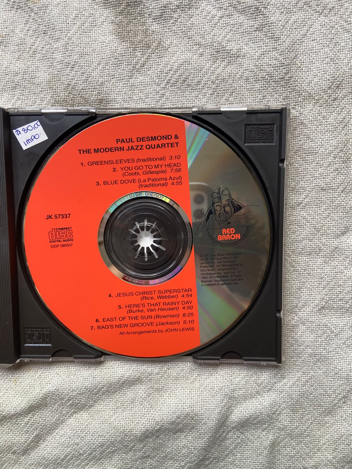 Cd Paul Desmond E The Modern Jazz Quartet Importado 1993 (Usado)