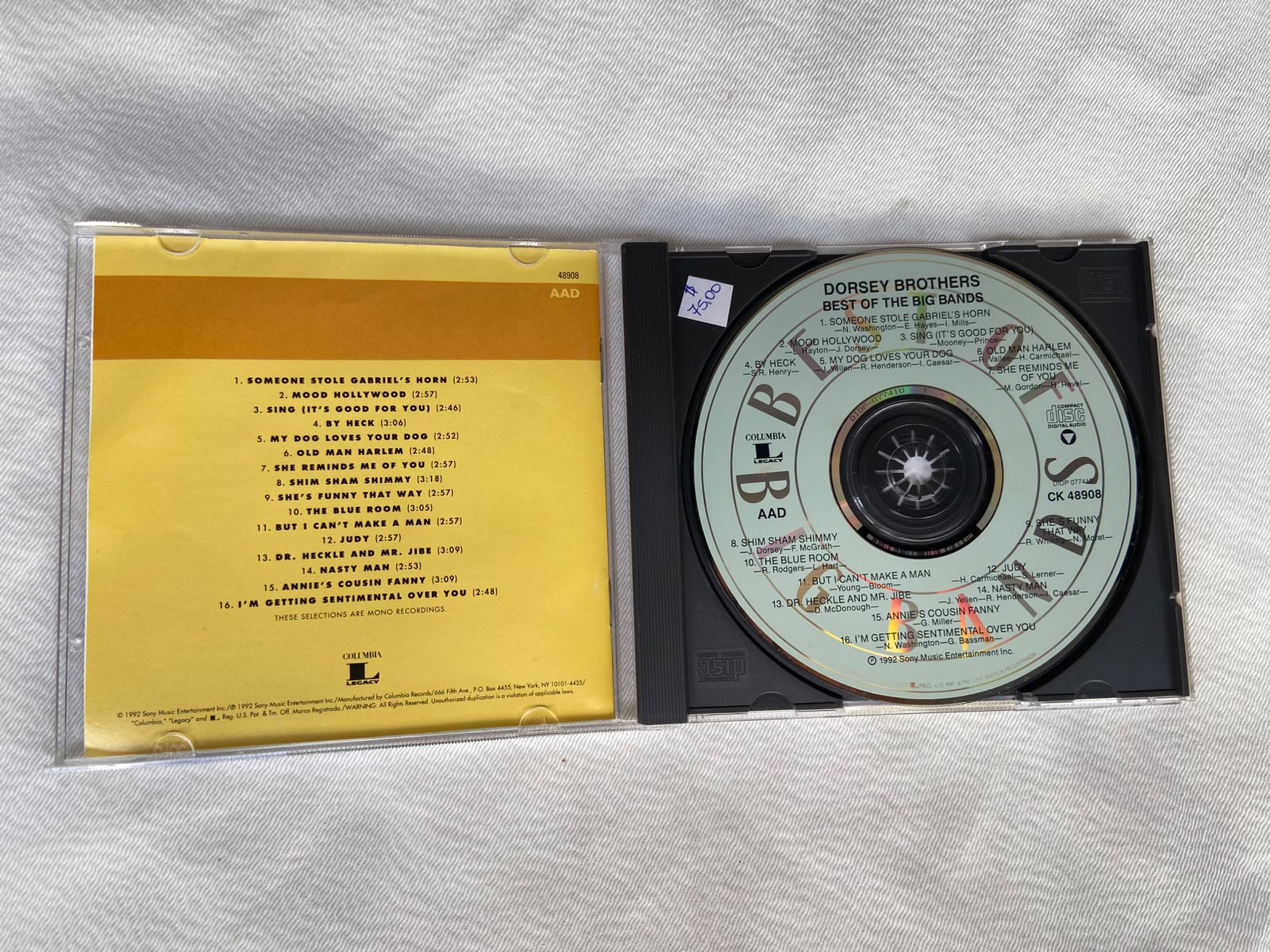 Cd Dorsey Brothers Best Of Big Bands 1992 (Usado)