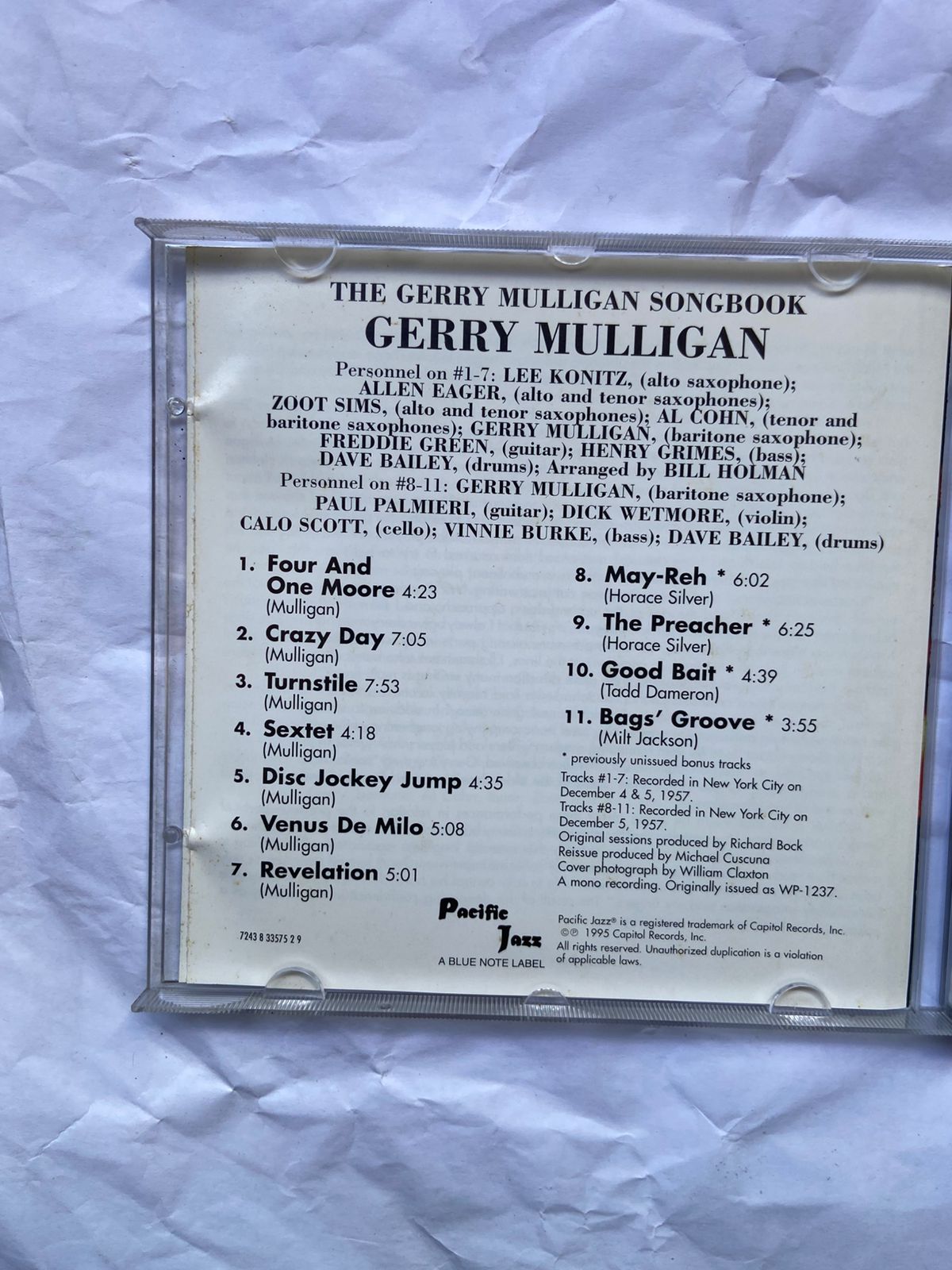Cd The Gerry Mulligan Songbook 1995 (Usado)