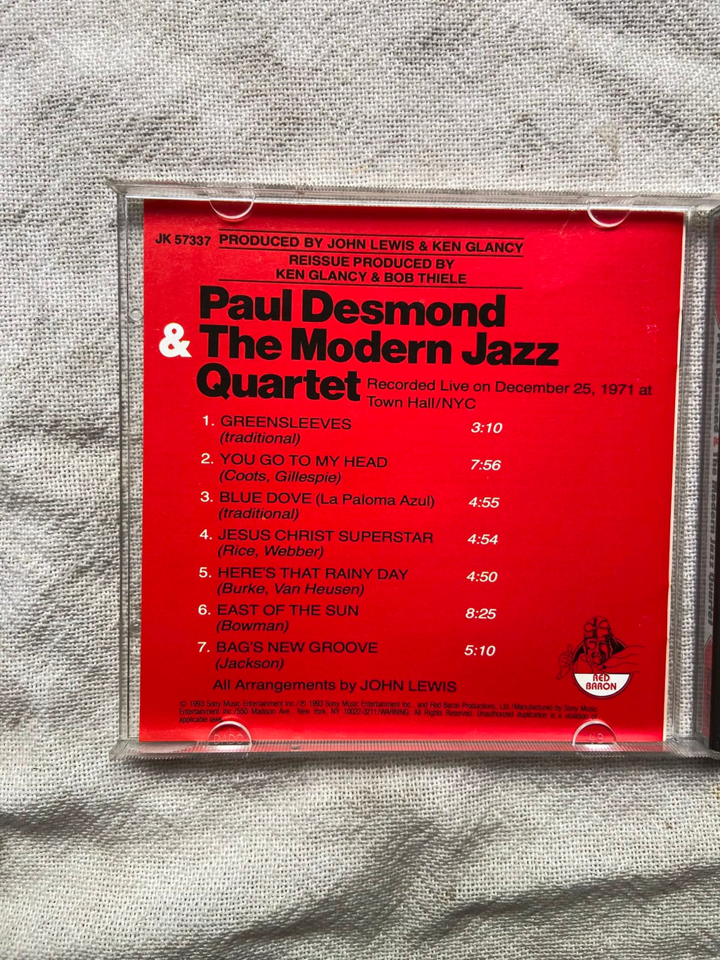 Cd Paul Desmond E The Modern Jazz Quartet Importado 1993 (Usado)