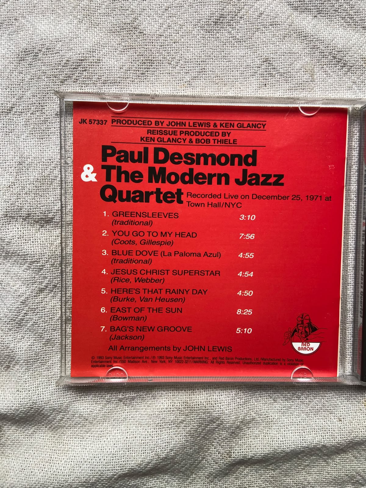 Cd Paul Desmond E The Modern Jazz Quartet Importado 1993 (Usado)