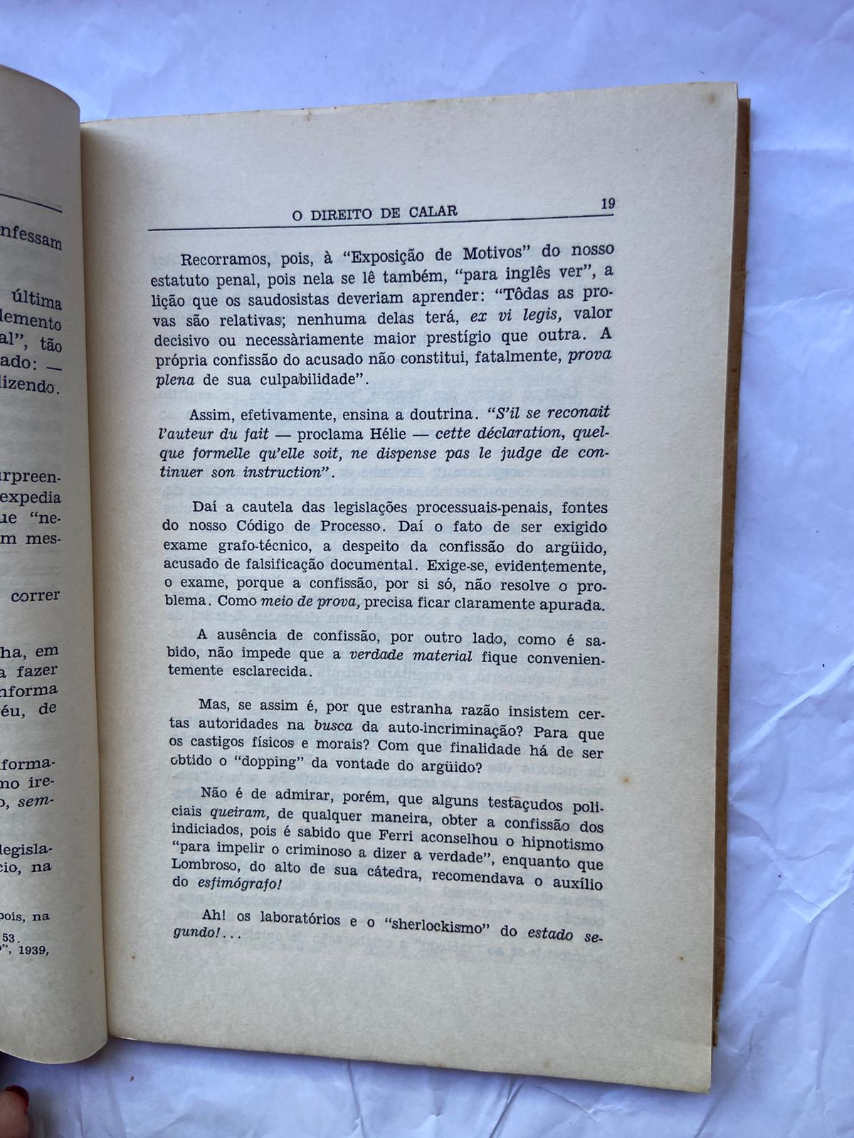 Livro O Direito De Calar 1960 (Usado)