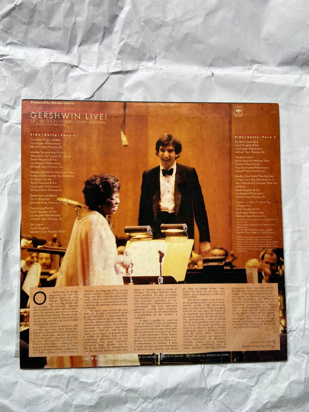 Lp Gershwin Live Michael Tilson Thomas Sarah Vaughan (Usado)