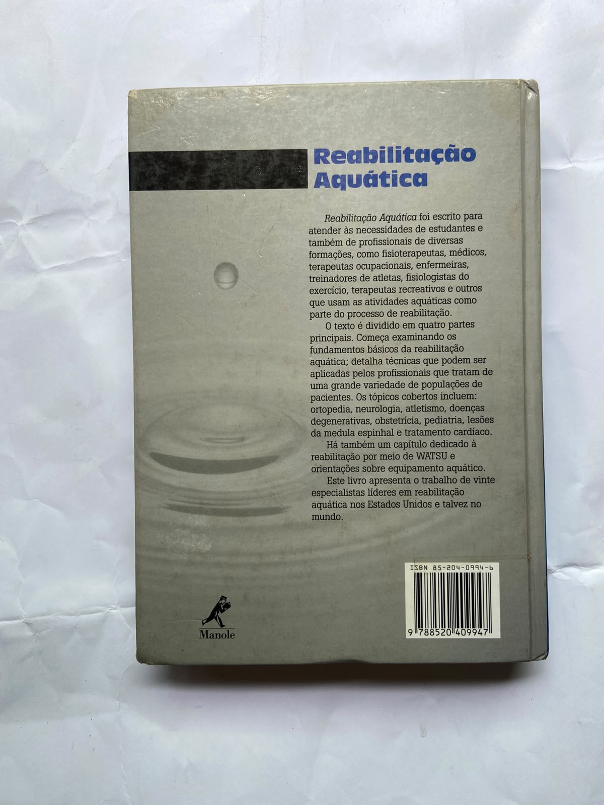 Livro Reabilitação Aquática 1 Edição 2000 (Usado)