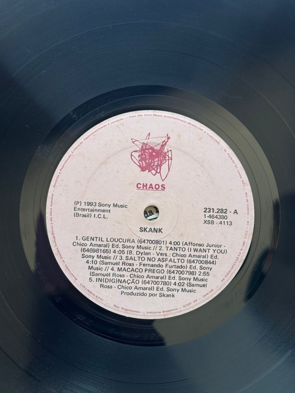 Lp Skank Chaos 1993 Com Encarte (Usado)