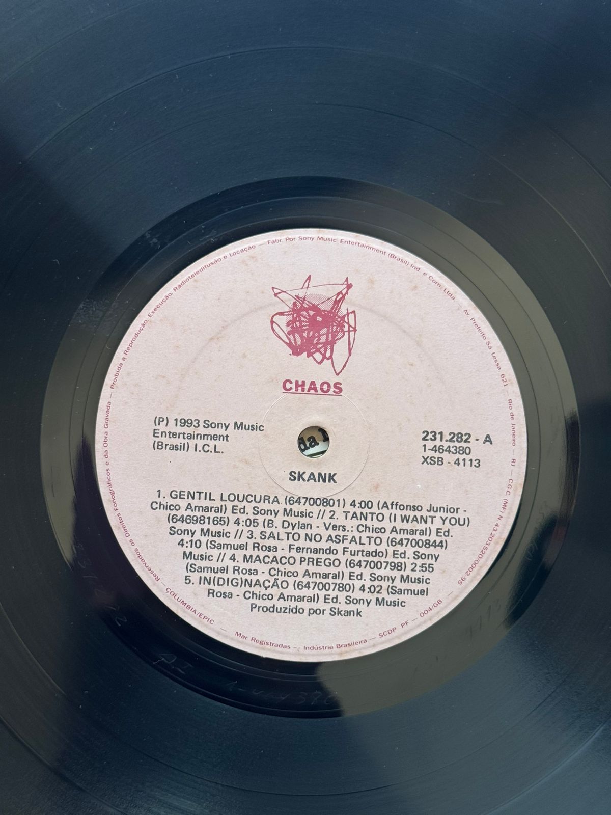 Lp Skank Chaos 1993 Com Encarte (Usado)