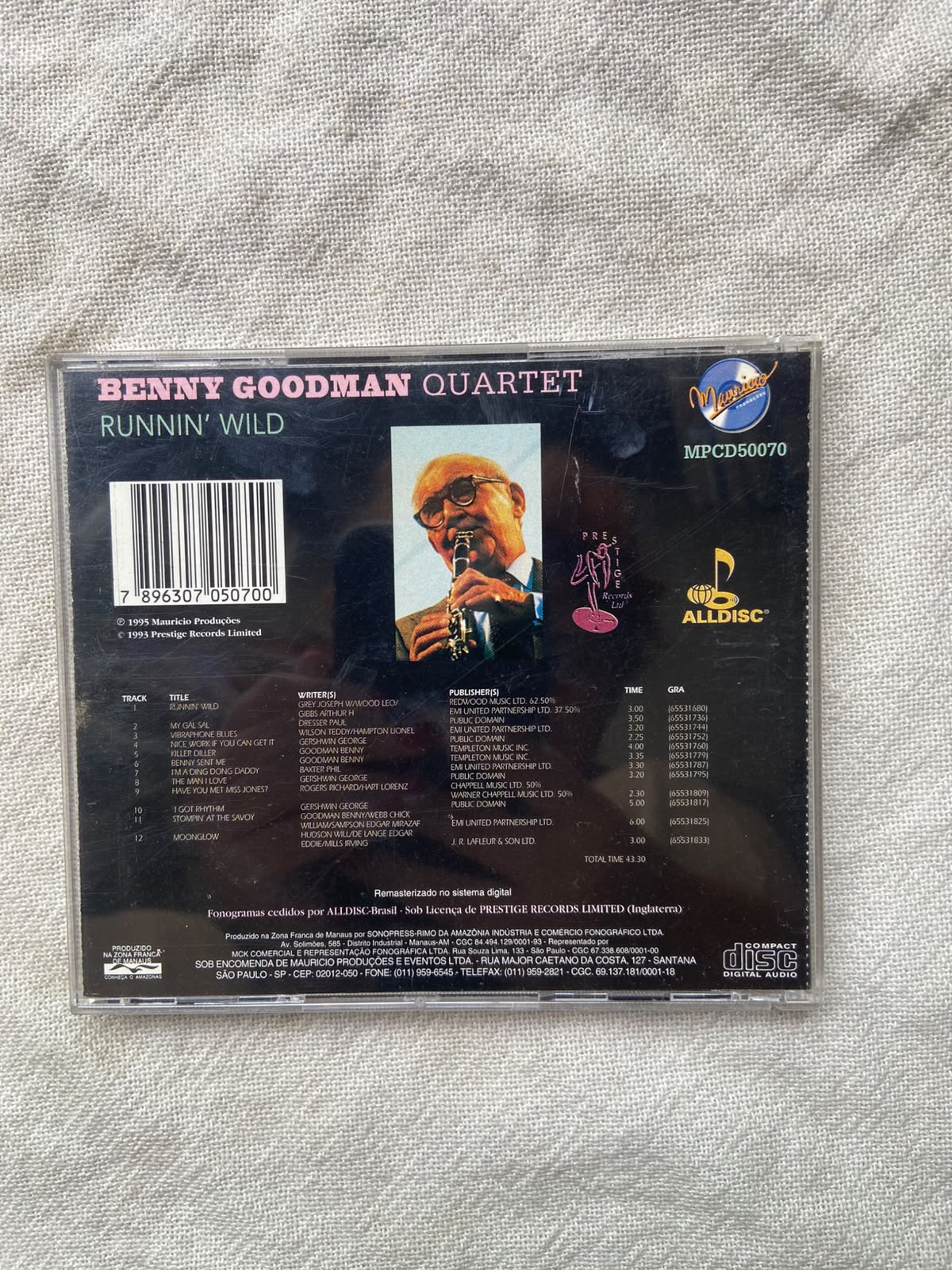 Cd Benny Goodman Quartet Runnin Wild 1995 (Usado)