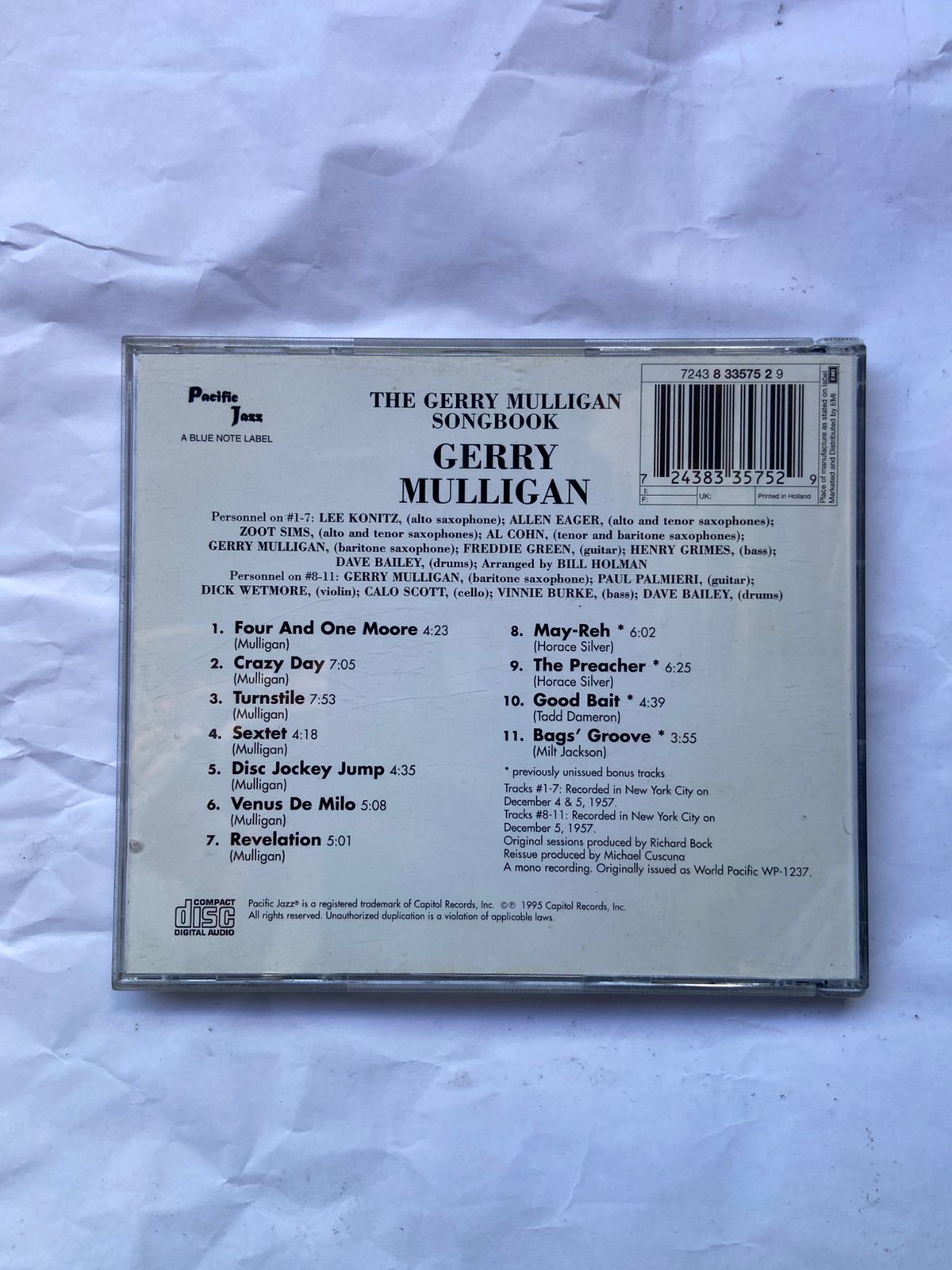 Cd The Gerry Mulligan Songbook 1995 (Usado)