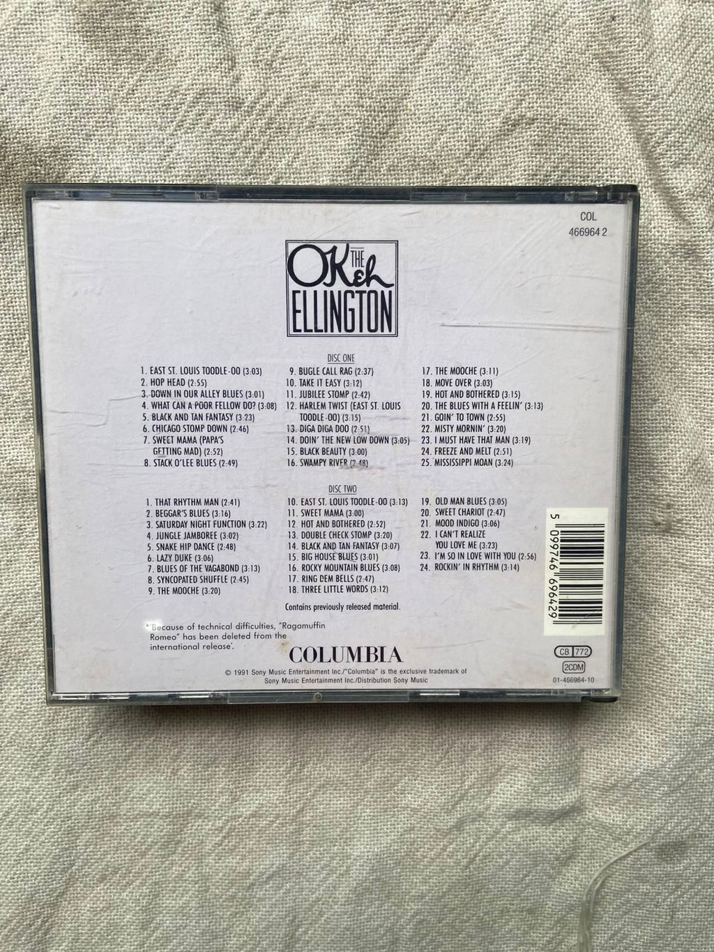 Cd The Okeh Ellington Box Dois Discos 1991 (Usado)
