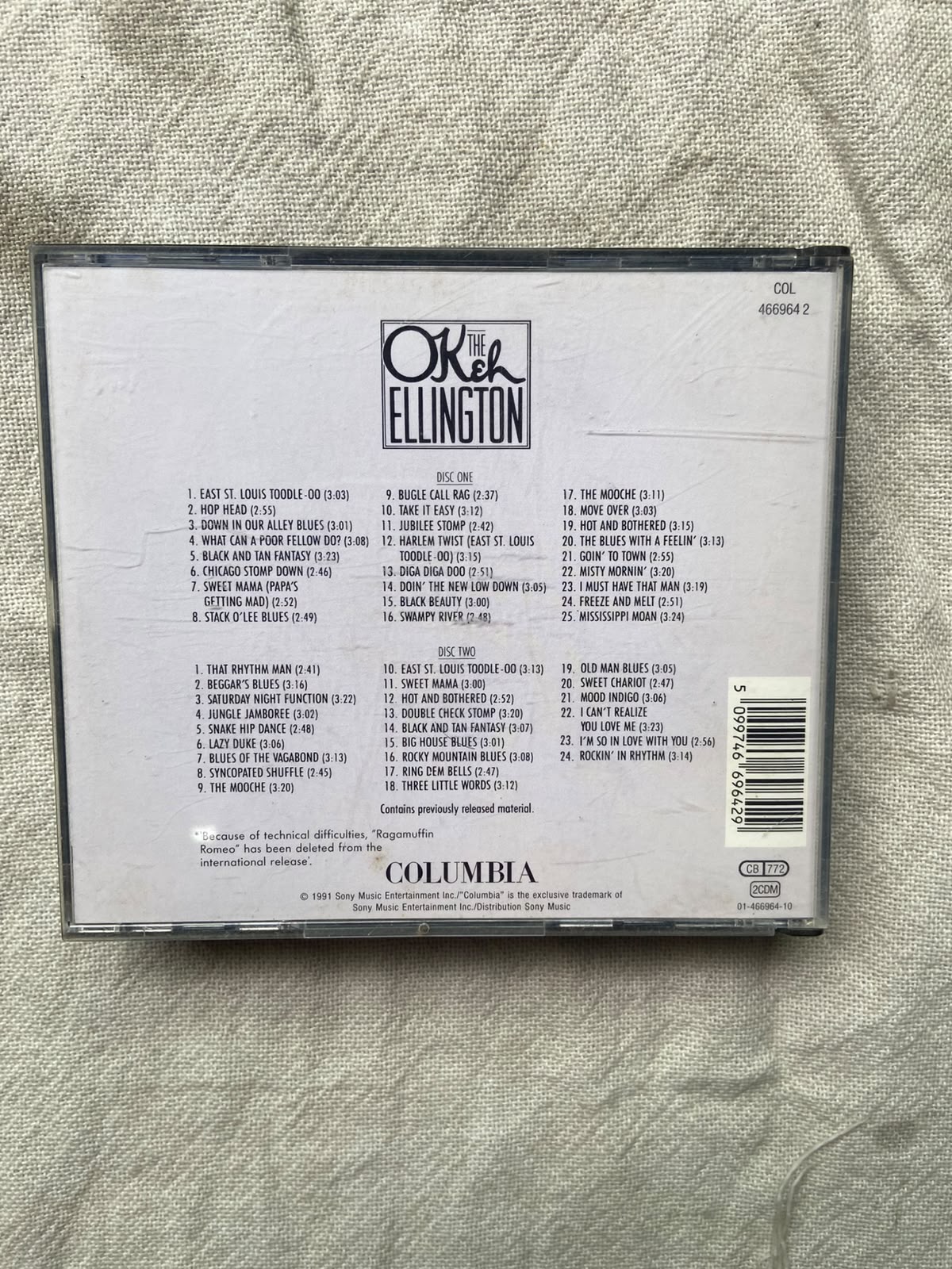 Cd The Okeh Ellington Box Dois Discos 1991 (Usado)
