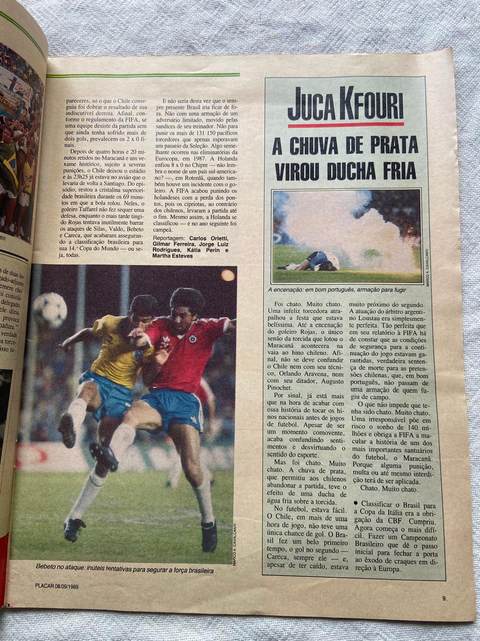 Revista Placar Edição Especial 8 Setembro 1989 N 1004 com post (Usado)