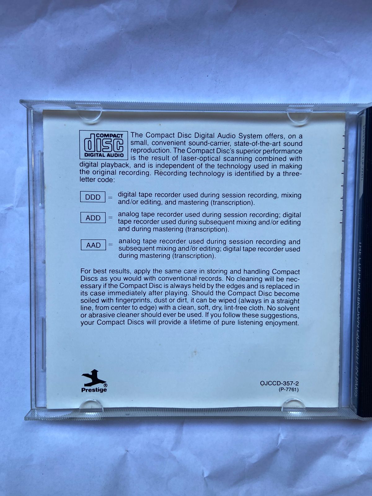 Cd The Clifford Brown Quartet In Paris Henri Renaud (Usado)
