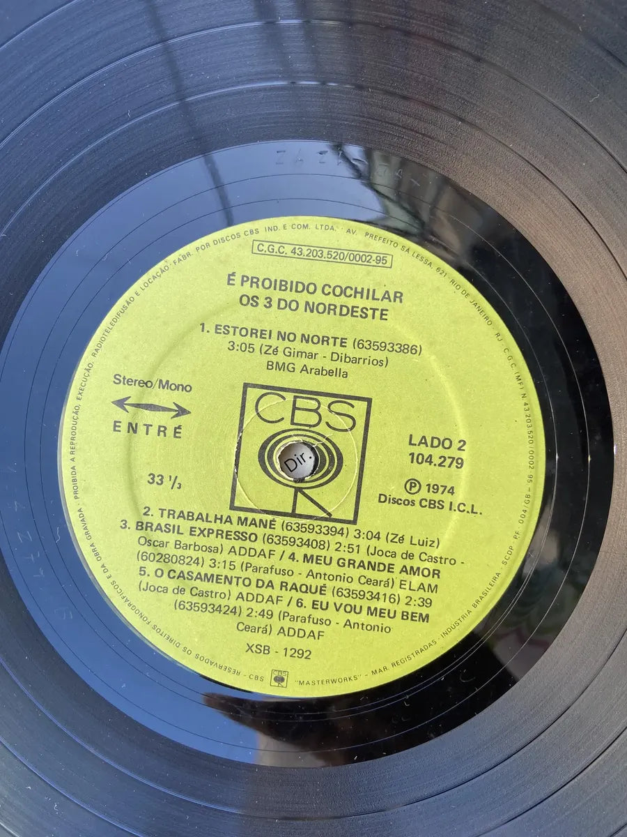 Lp Os 3 Do Nordeste É Proibido Cochilar 1974 (Usado)