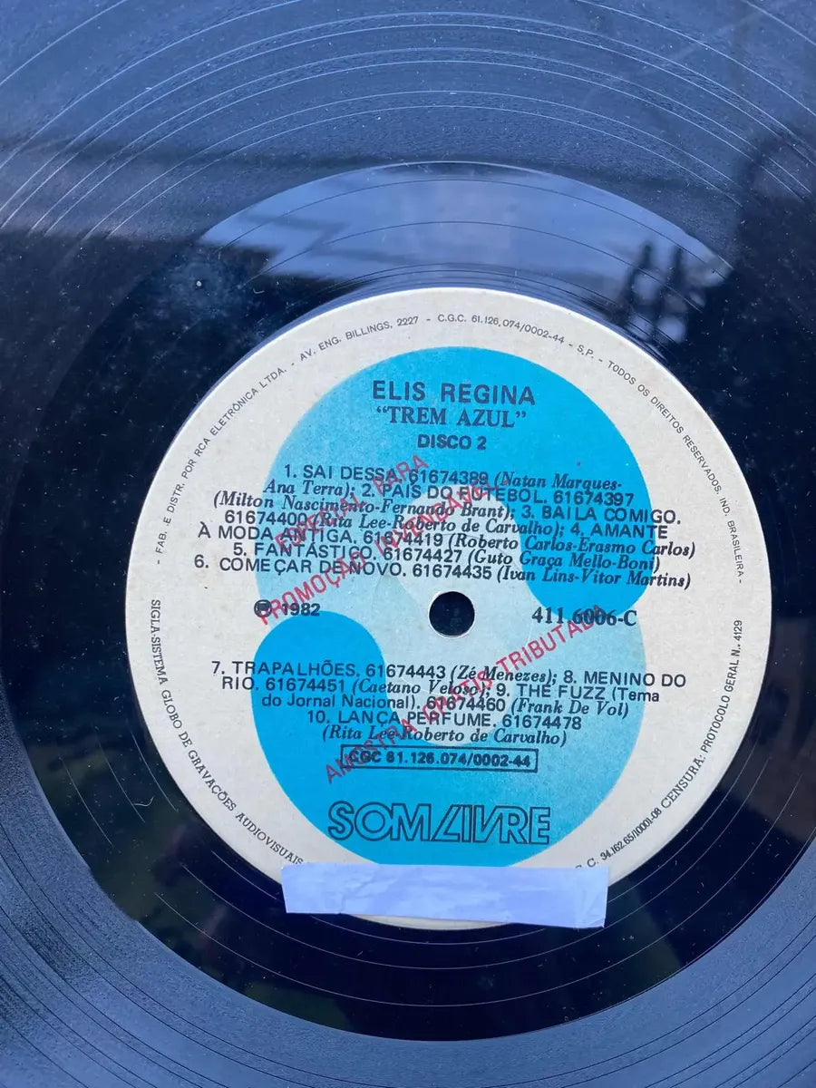 Lp Elis Regina Trem Azul 1982 Duplo Selo Som Livre (Usado)