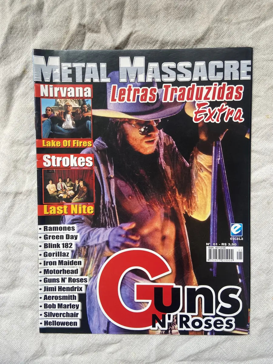 Revista Metal Massacre Letras Traduzidas Extra Guns N Roses (Usado)