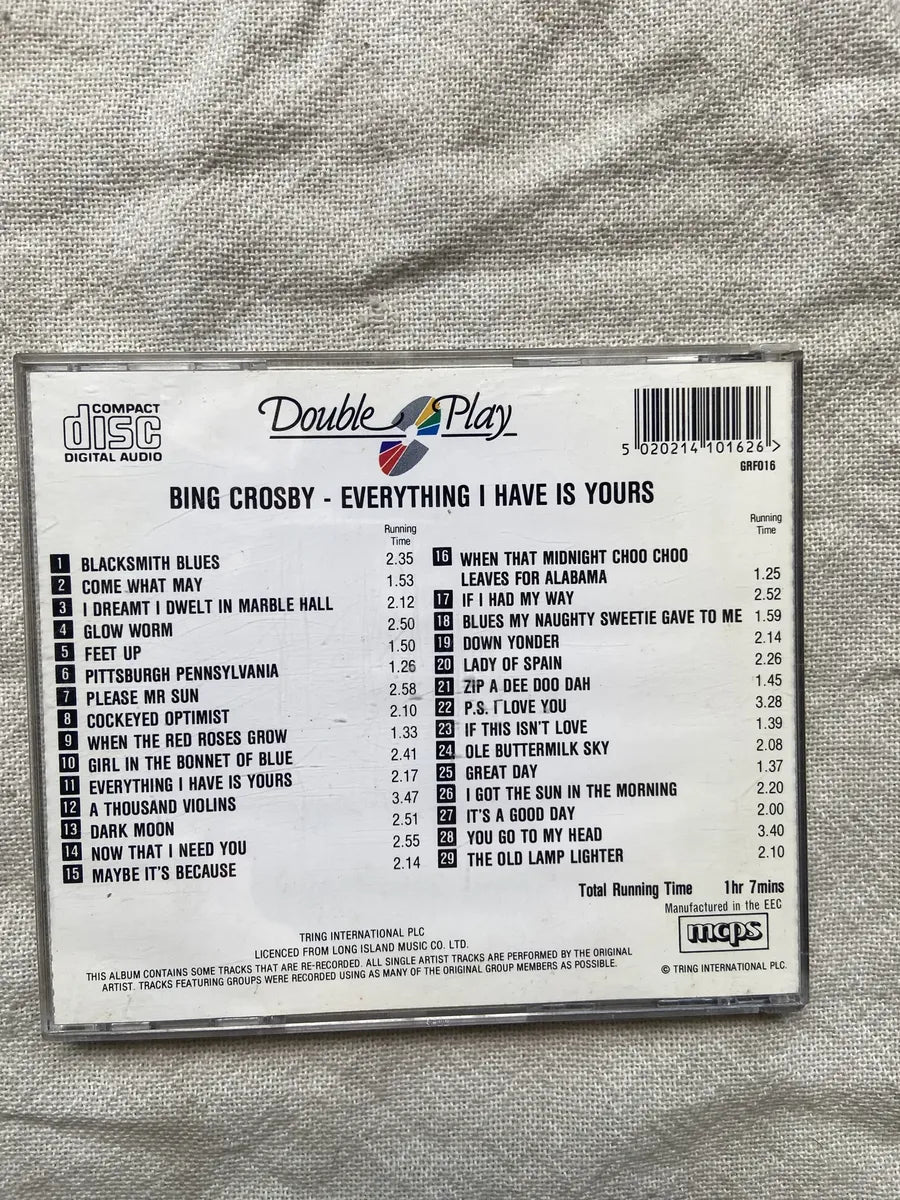 Cd Bing Crosby Everything I Have Is Yours 29 Track Importado (Usado)