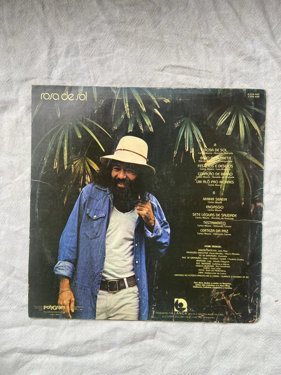Lp Carlos Moura Rosa De Sol 1982 (Usado)